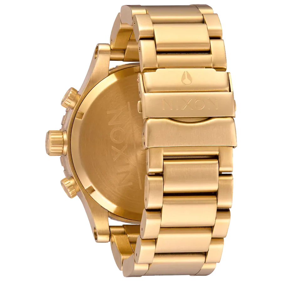 Nixon 51-30 Chrono Gold Dial Gold Steel Strap Watch for Men - A083-502