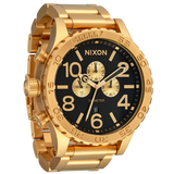 Nixon 51-30 Chrono Black Dial Gold Steel Strap Watch for Men - A083-510