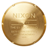 Nixon 51-30 Chrono Black Dial Gold Steel Strap Watch for Men - A083-510