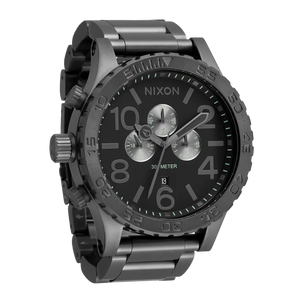 Nixon 51-30 Chronograph Grey Dial Grey Steel Strap Watch for Men - A083-1062