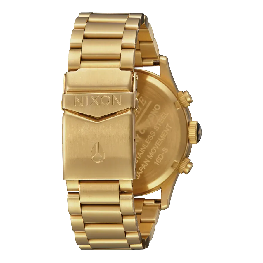 Nixon Sentry Chrono Blue Dial Gold Steel Strap Watch for Men - A386-1922