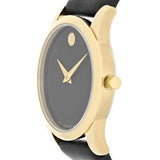 Movado Museum Classic Black Dial Black Leather Strap Watch For Women - 0606877