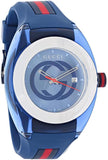 Gucci Sync XXL Quartz Blue Dial Blue Rubber Strap Watch For Men - YA137104