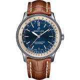 Breitling Navitimer Automatic 38mm Blue Dial Brown Leather Strap Mens Watch - A17325211C1P2