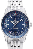 Breitling Navitimer Automatic 41mm Blue Dial Silver Steel Strap Watch for Men - A17326161C1A1