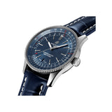 Breitling Navitimer Automatic 41 Blue Dial Blue Leather Strap Watch for Men - A17326161C1P3