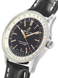 Breitling Navitimer 1 Automatic 41mm Black Dial Black Leather Strap Mens Watch - A17326211B1P1