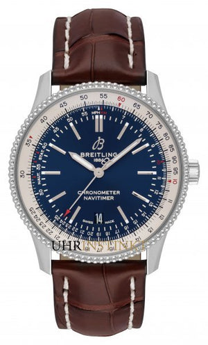 Breitling Navitimer 1 Automatic 41mm Blue Dial Brown Leather Strap Mens Watch - A17326211C1P1