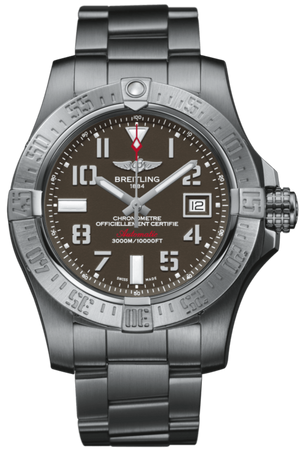 Breitling Avenger II Seawolf 45mm Grey Dial Silver Steel Strap Mens Watch - A1733110/F563