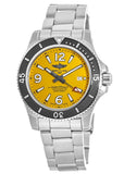 Breitling Superocean Automatic 44mm Yellow Dial Silver Steel Strap Watch for Men - A17375211/1A1