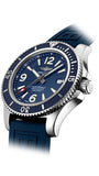 Breitling Superocean 44mm Automatic Blue Dial Blue Rubber Strap Watch for Men - A17367D81C1S2