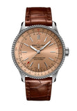 Breitling Navitimer Automatic 35 Brown Dial Brown Leather Strap Watch for Men - A17395201K1P1