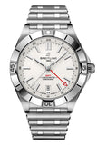 Breitling Chronomat GMT 40 White Dial Silver Steel Strap Watch for Men - A32398101A1A1