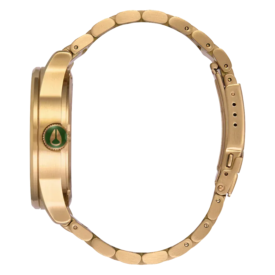 Nixon Sentry Green Dial Gold Steel Strap Watch for Men - A356-1919