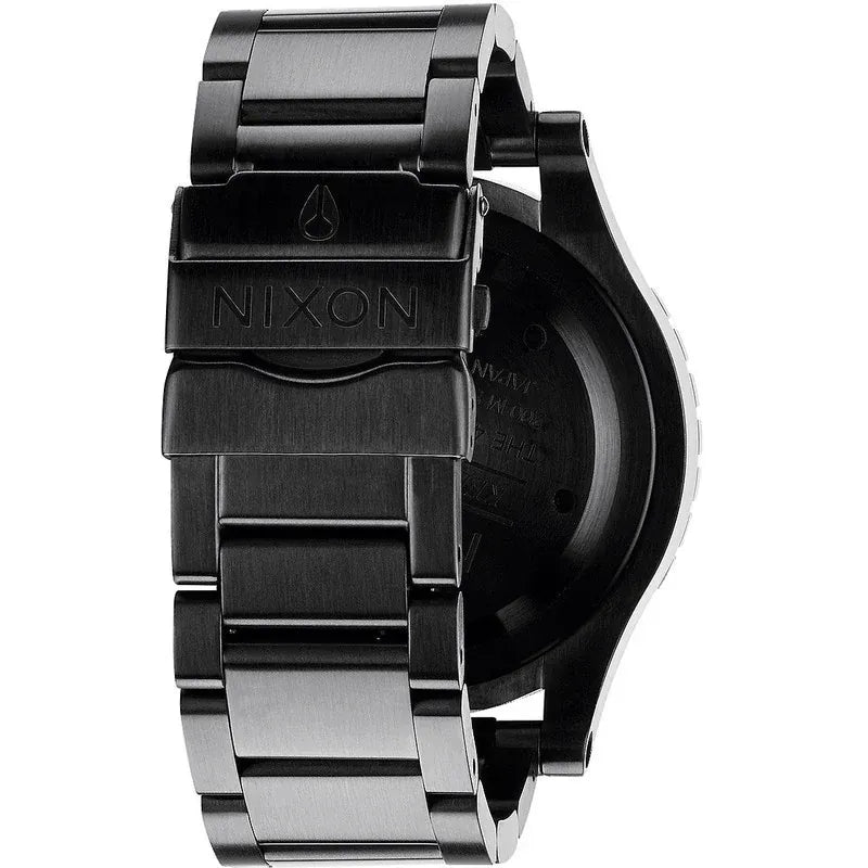 Nixon 48-20 Chrono Black Dial Black Steel Strap Watch for Men - A486-1320