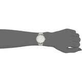 Emporio Armani Gianni T Bar White Marble Dial Silver Steel Strap Watch For Women - AR11170