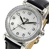 Coach Madison White Dial Black Leather Strap Watch for Women - 14502399