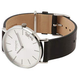 Coach Perry White Dial Black Leather Strap Watch for Women - 14503115