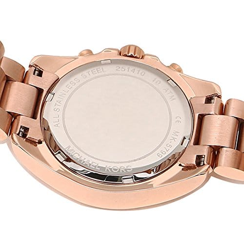 Michael Kors Bradshaw Chronograph Rose Gold Dial Rose Gold Steel Strap Watch for Women - MK5799
