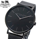 Coach Charles Black Dial Black Mesh Bracelet Watch for Men - 14602148