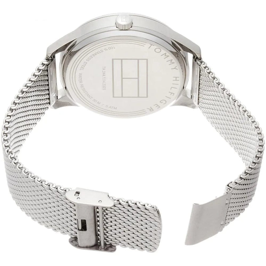 Tommy Hilfiger Damon Quartz Chronograph Black Dial Silver Mesh Bracelet Watch for Men - 1791415