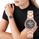 Michael Kors Camille Chronograph Grey Dial Rose Gold Steel Strap Watch For Women - MK6983