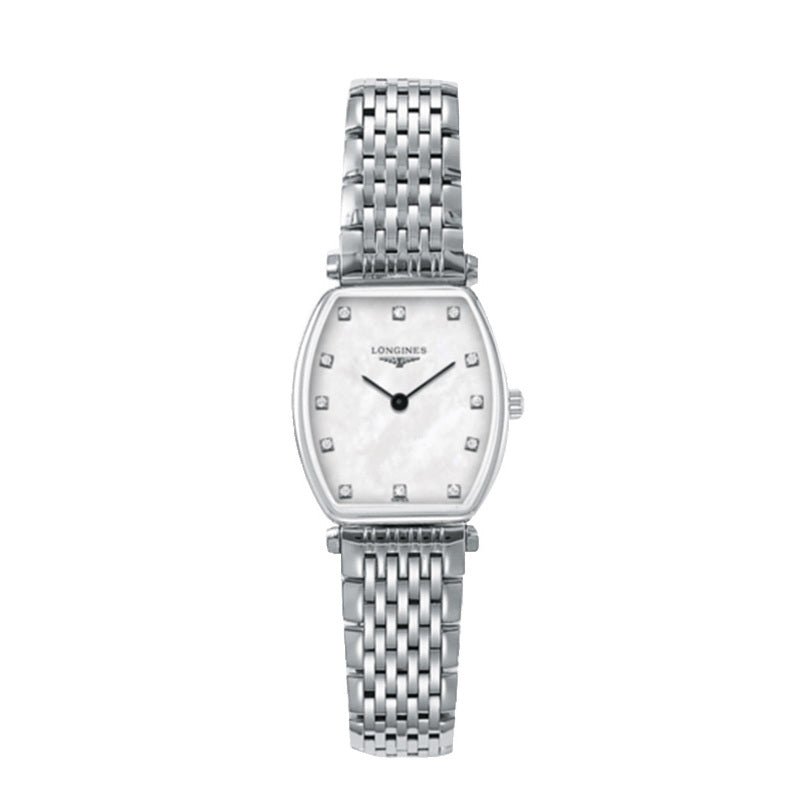 Longines La Grande Classique de Longines Tonneau White Dial Silver Steel Strap Watch for Women - L4.205.4.87.6