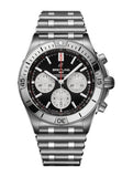 Breitling Chronomat B01 42mm Black Dial Silver Steel Strap Watch for Men - AB0134101B1A1