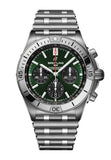 Breitling Chronomat B01 42 Green Dial Silver Steel Strap Watch for Men - AB0134101L1A1