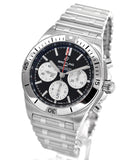 Breitling Chronomat B01 42mm Black Dial Silver Steel Strap Watch for Men - AB0134101B1A1