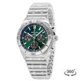 Breitling Chronomat B01 42 Green Dial Silver Steel Strap Watch for Men - AB0134101L1A1