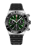 Breitling Super Chronomat B01 44 Green Dial Black Rubber Strap Watch for Men - AB0136251L1S1