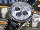 Breitling Navitimer B01 Chronograph 43 Blue Dial Black Leather Strap Watch for Men - AB0138241C1P1