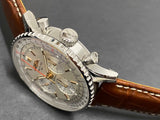 Breitling Navitimer B01 Chronograph 41 White Dial Brown Leather Strap Watch for Men - AB0139211G1P1