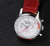 Breitling Top Time B01 Ford Thunderbird White Dial Red Leather Strap Watch for Men - AB01766A1A1X1