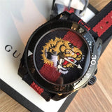 Gucci Dive Tiger Blue and Red Dial Blue Red Blue Nylon Strap Watch For Men - YA136215