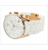 Emporio Armani Sportivo Silver Dial White Silicone Strap Watch For Women - AR5920