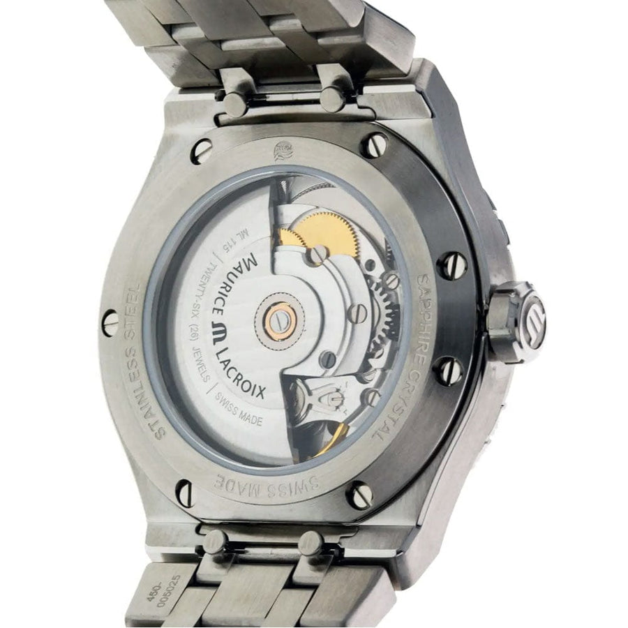 Maurice Lacroix Aikon Automatic Black Dial Silver Steel Strap Watch for Men - AI1807-SS002-330-1