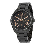 Fossil Cecile Multi Function Crystals Black Dial Black Steel Strap Watch for Women - AM4522