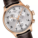 Tissot Chrono XL Classic Silver Dial Brown Leather Strap Watch For Men - T116.617.36.037.00