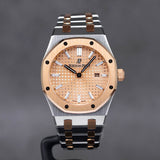 Audemars Piguet Royal Oak Quartz 18K Pink Gold Dial Two Tone Steel Strap Watch for Women - 67650SR.OO.1261SR.01