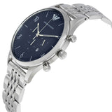 Emporio Armani Chronograph Blue Dial Silver Steel Strap Watch For Men - AR1942