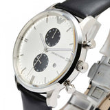 Emporio Armani Gianni White Dial Black Leather Strap Watch For Men - AR0385