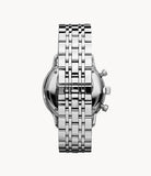 Emporio Armani Chronograph Black Dial Silver Steel Strap Watch For Men - AR0389