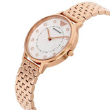 Emporio Armani Kappa Analog Mother of Pearl Dial Rose Gold Steel Strap Watch For Women - AR11006