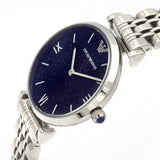 Emporio Armani Gianni T Bar Dark Blue Dial Silver Stainless Steel Watch For Women - AR11091