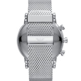 Emporio Armani Chronograph Black Dial Silver Mesh Bracelet Watch For Men - AR11104