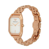 Emporio Armani Giola White Mother of Pearl Dial Rose Gold Steel Strap Watch For Women - AR11147