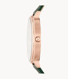 Emporio Armani Mother of Pearl Dial Green Leather Strap Watch For Women - AR11150