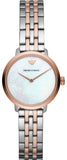 Emporio Armani Modern Slim Analog Mother of Pearl Dial Two Tone Steel Strap Watch For Women - AR11157